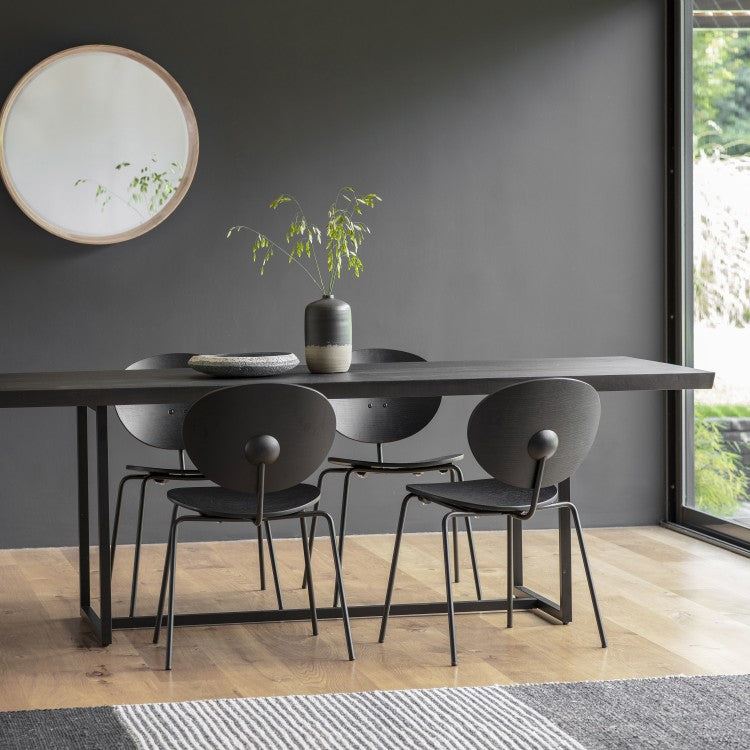 Product photograph of Gallery Interiors Forden 6 Seater Dining Table Black Outlet from Olivia's