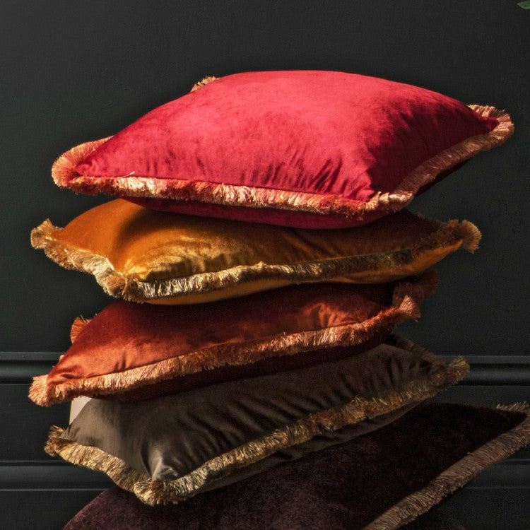 Gallery Direct Ombre Velvet Cushion Red