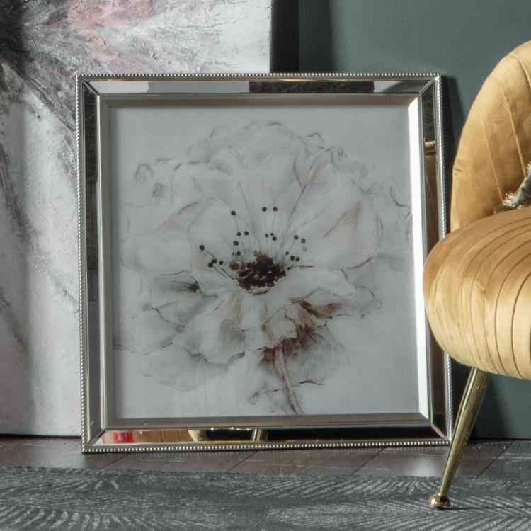 Product photograph of Gallery Interiors White Peony Framed Art Outlet from Olivia's