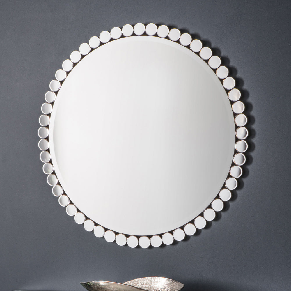 Product photograph of Gallery Interiors Linz Mirror Silver Small from Olivia's.