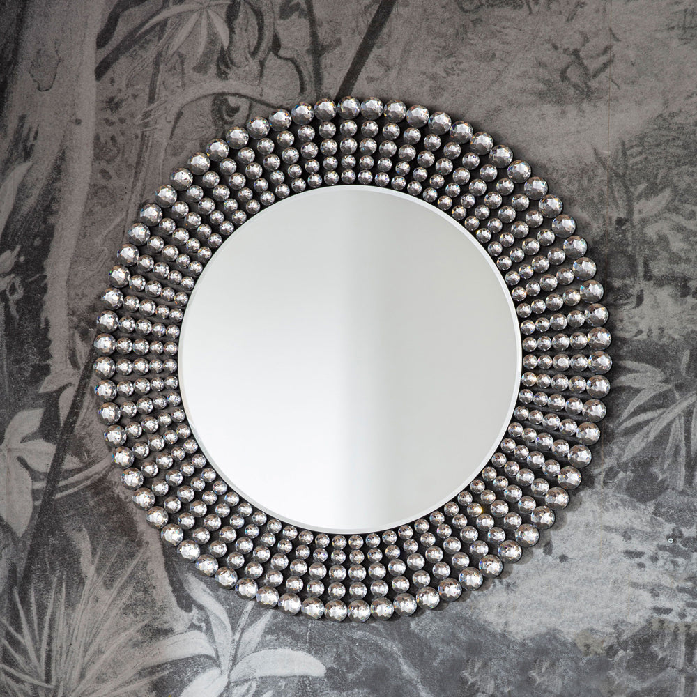 Product photograph of Gallery Interiors Sharrington Mirror Grey Round from Olivia's.