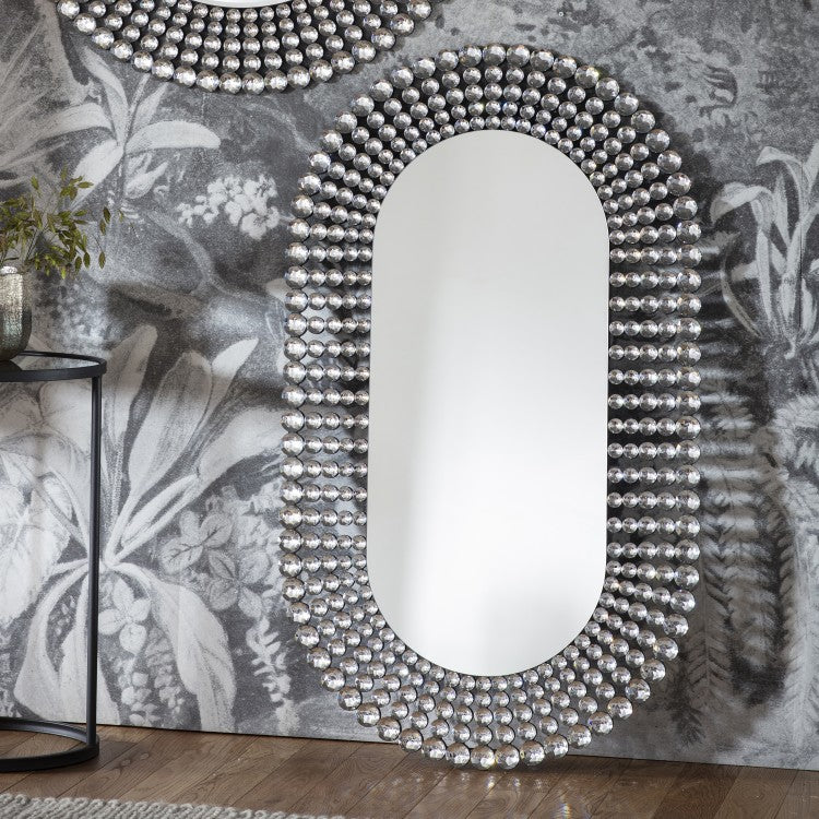 Gallery Interiors Sharrington Mirror Grey Oval