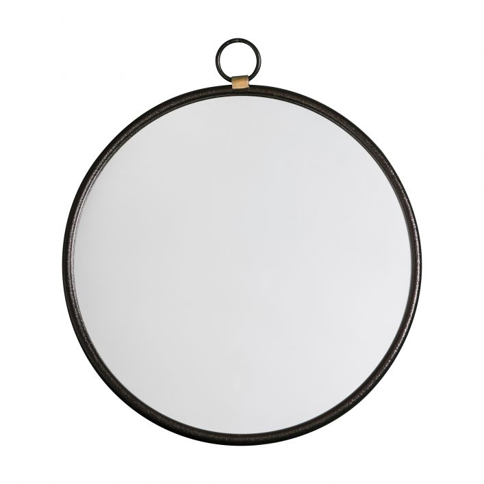 Product photograph of Gallery Interiors Bayswater Round Mirror In Black from Olivia's