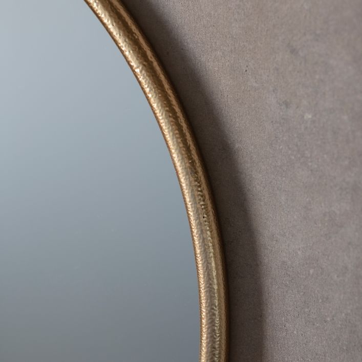 Product photograph of Gallery Interiors Bayswater Round Mirror In Gold Outlet from Olivia's.