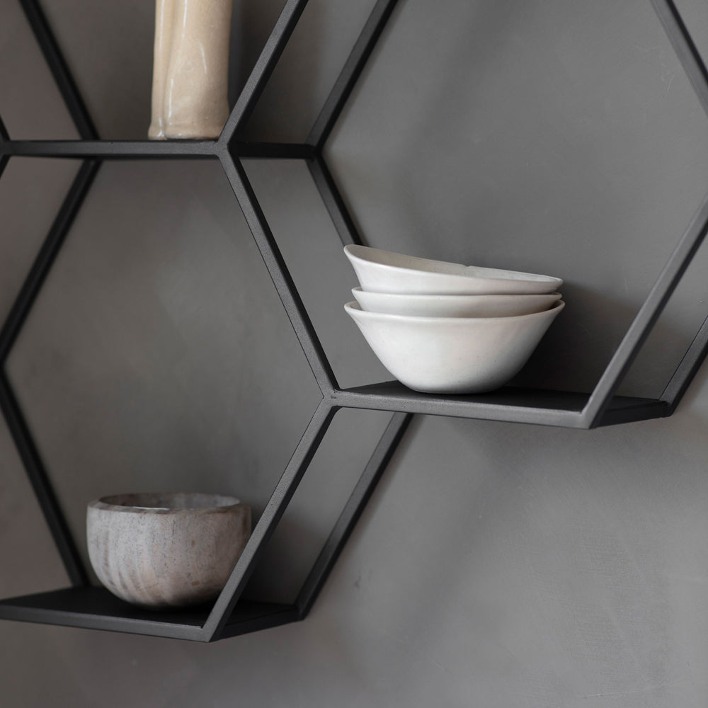 Product photograph of Gallery Interiors Heston Metal Wall Storage Unit from Olivia's.