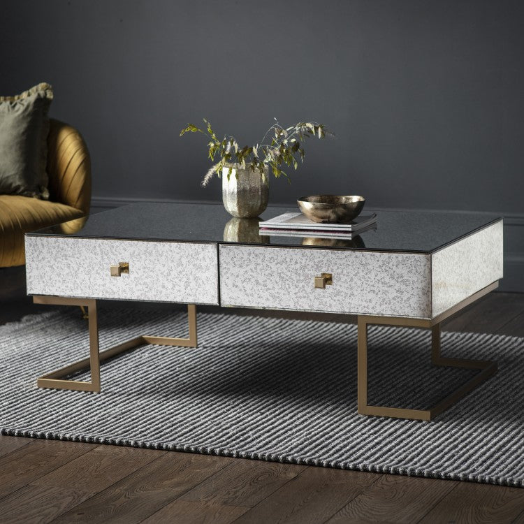 Product photograph of Gallery Interiors Amberley 4 Drawer Coffee Table from Olivia's