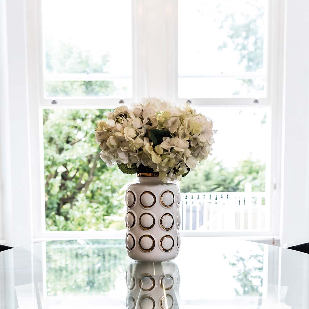 Product photograph of Olivia S Boutique Hotel Collection - Gold Circle Vase Small from Olivia's.