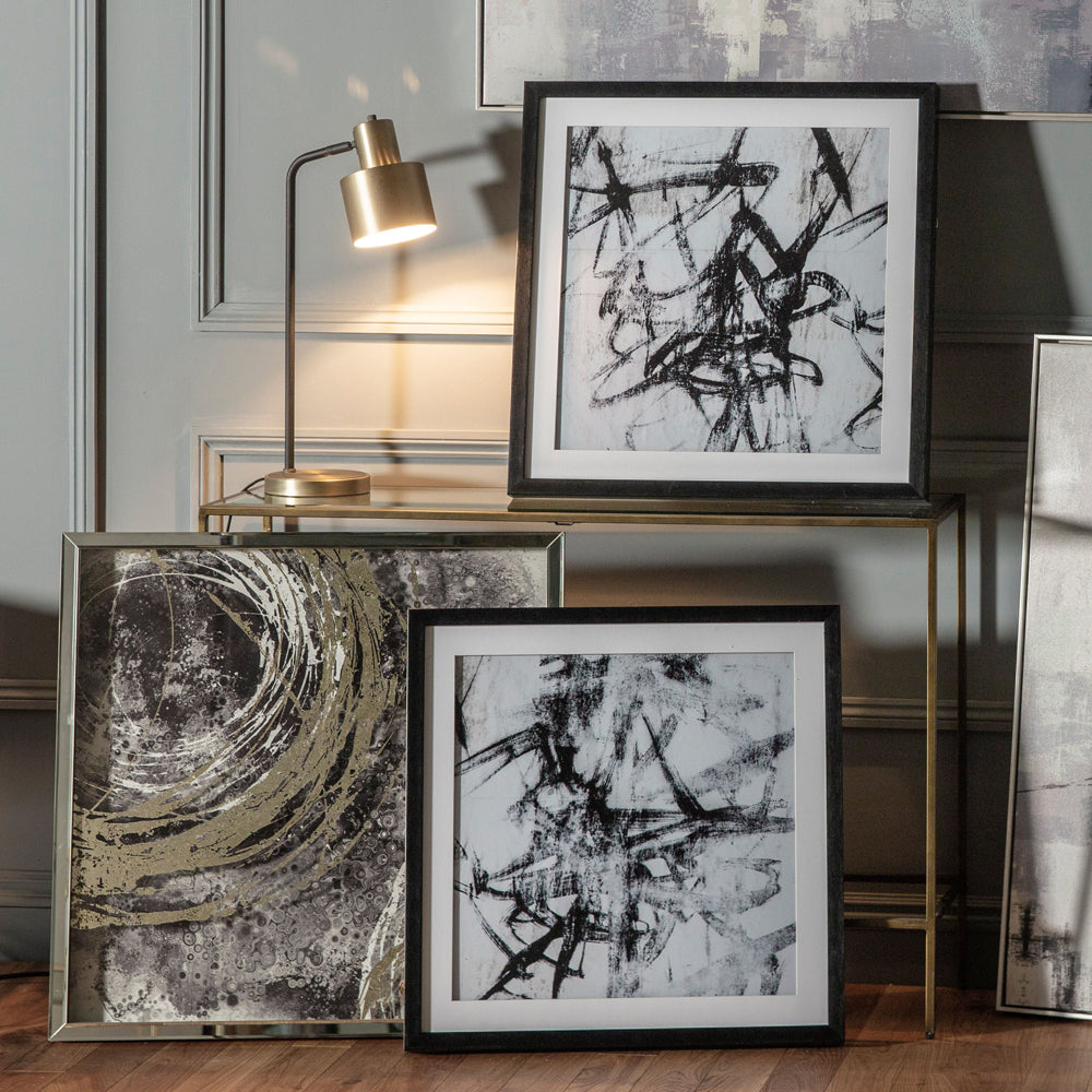 Product photograph of Gallery Interiors Set Of 2 Monochrome Abstract Art from Olivia's.