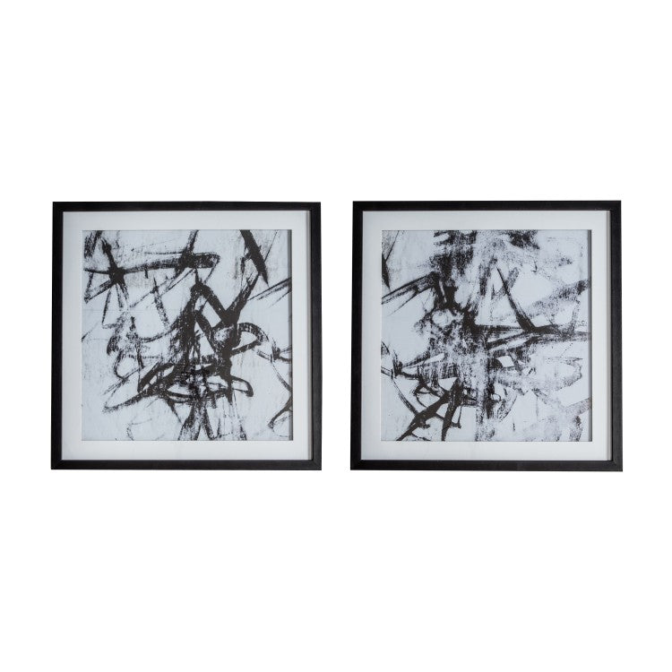 Product photograph of Gallery Interiors Set Of 2 Monochrome Abstract Art from Olivia's