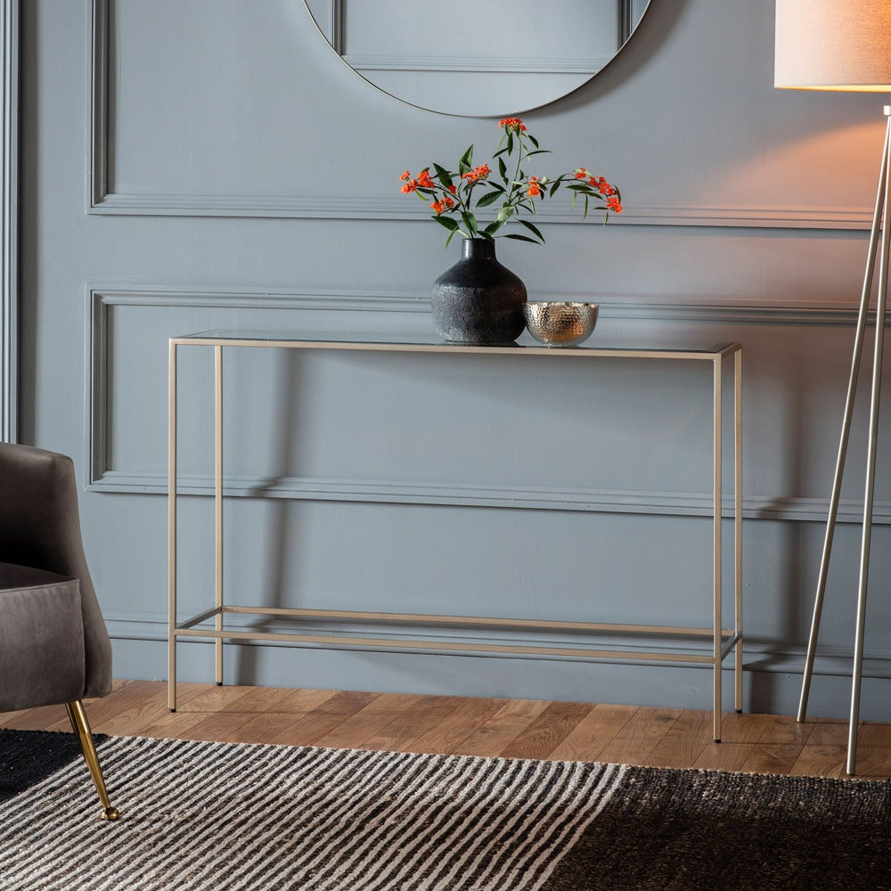 Product photograph of Gallery Interiors Rothbury Console Table Silver from Olivia's.