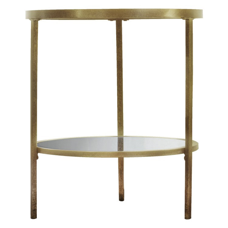 Product photograph of Gallery Interiors Hudson Side Table In Champagne from Olivia's.