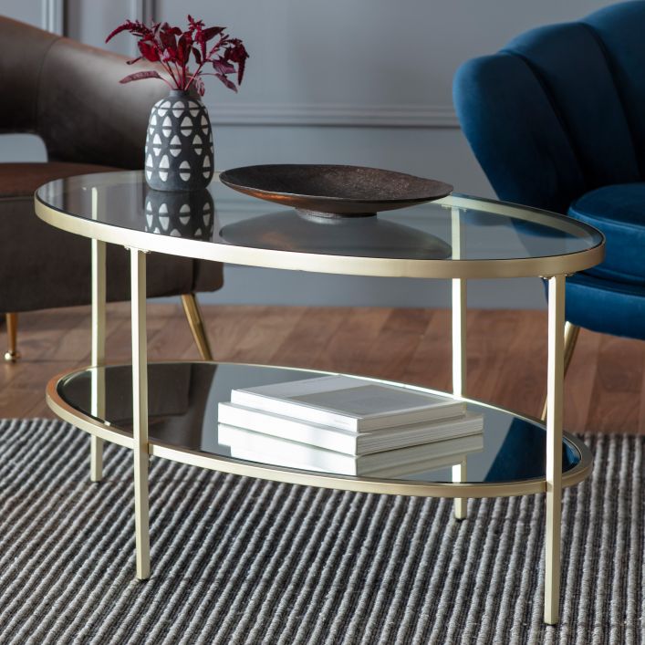 Product photograph of Gallery Interiors Hudson Coffee Table In Champagne from Olivia's.