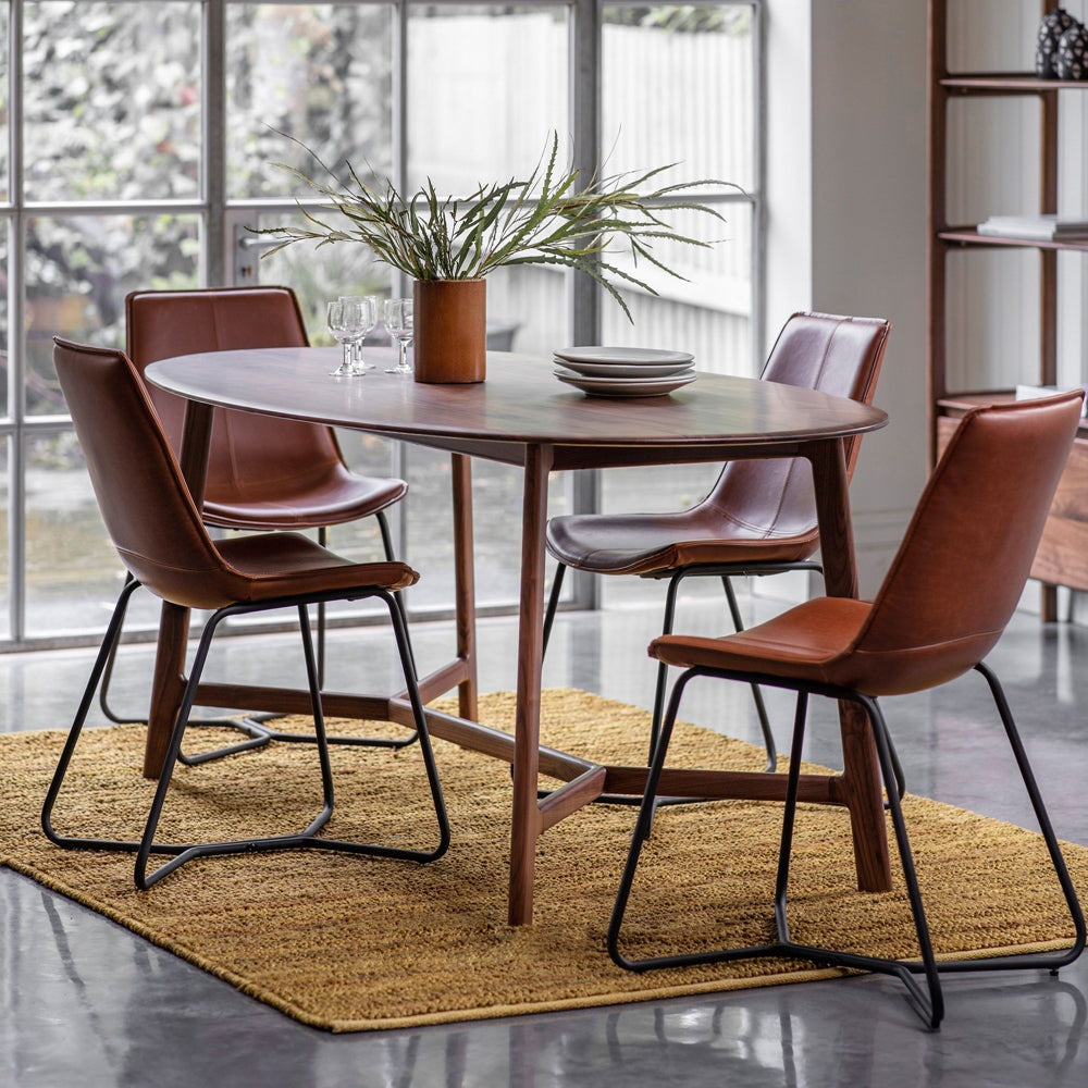 Product photograph of Gallery Interiors Madrid 6 Seater Dining Table Oval from Olivia's.