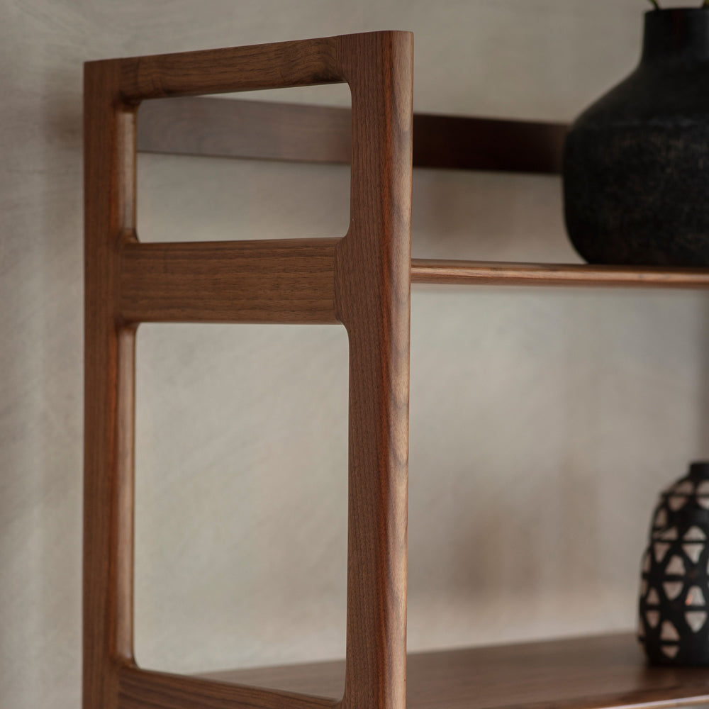 Product photograph of Gallery Interiors Madrid Open Display In Walnut from Olivia's.