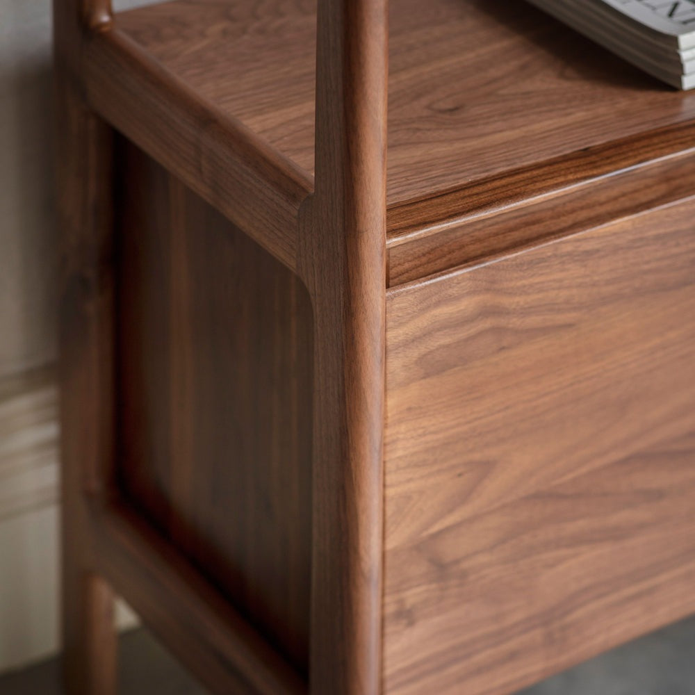 Product photograph of Gallery Interiors Madrid Open Display In Walnut from Olivia's.