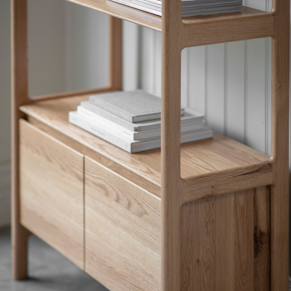 Product photograph of Gallery Interiors Madrid Solid Oak Open Display Brown from Olivia's.