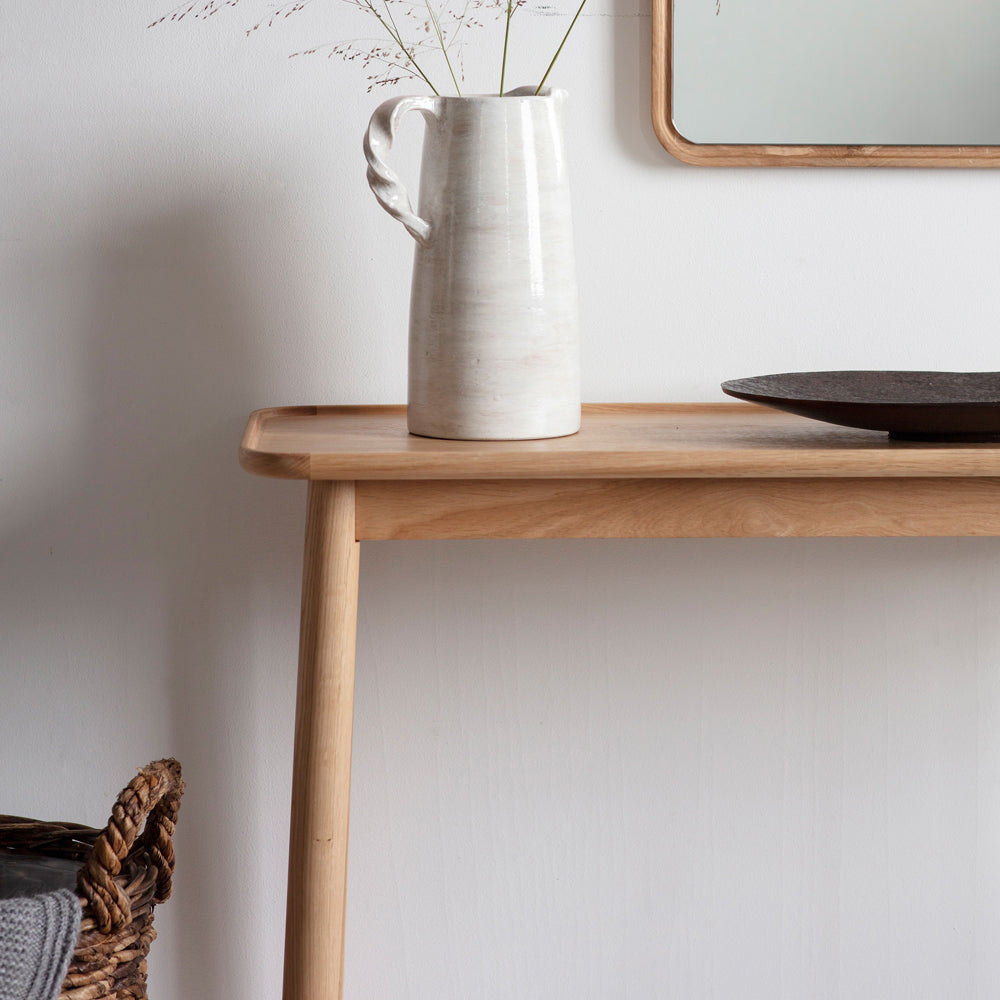 Product photograph of Gallery Interiors Kingham Solid Oak Console Table Brown from Olivia's.