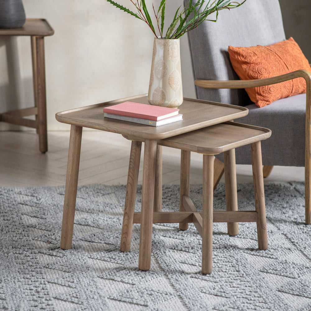 Product photograph of Gallery Interiors Kingham Nest Of Tables Grey from Olivia's.