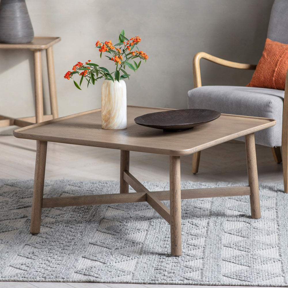 Product photograph of Gallery Interiors Kingham Coffee Table Square Brown Square from Olivia's