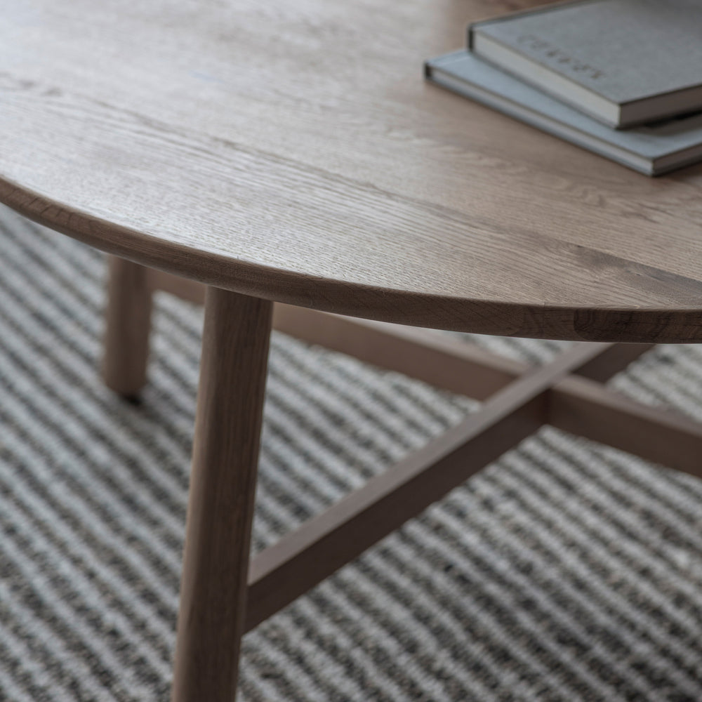 Product photograph of Gallery Interiors Kingham Round Coffee Table In Grey from Olivia's.