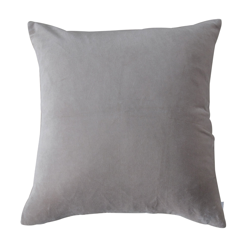 Gallery Interiors Cotton Velvet Cushion In Grey