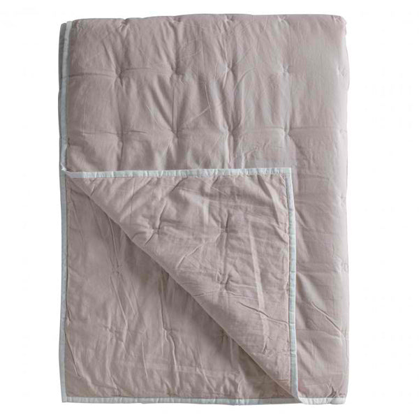 Product photograph of Gallery Interiors Cotton Stitch Blanket Bedspread White Blush from Olivia's
