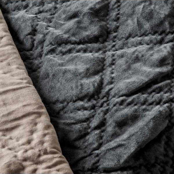 Gallery Direct Quilted Diamond Blanket Bedspread In Charcoal