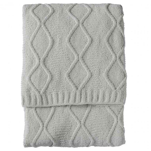 Gallery Direct Chenille Cable Knit Throw In Grey
