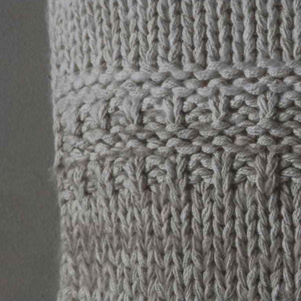 Product photograph of Gallery Interiors 2 Tone Knitted Cushion Outlet from Olivia's.