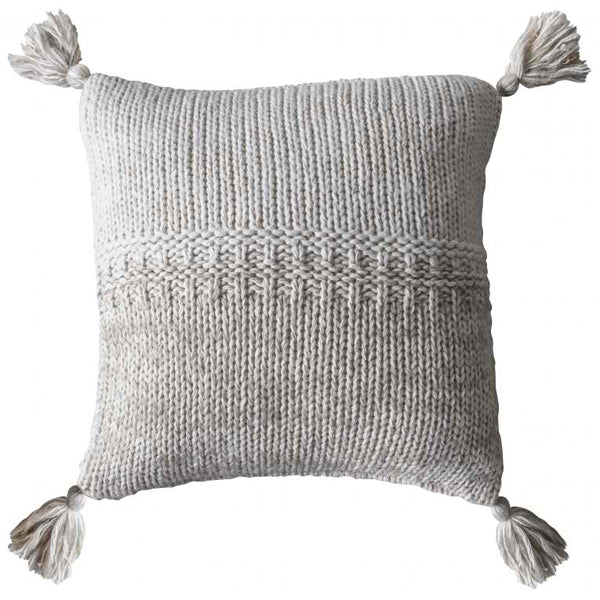 Product photograph of Gallery Interiors 2 Tone Knitted Cushion Outlet from Olivia's