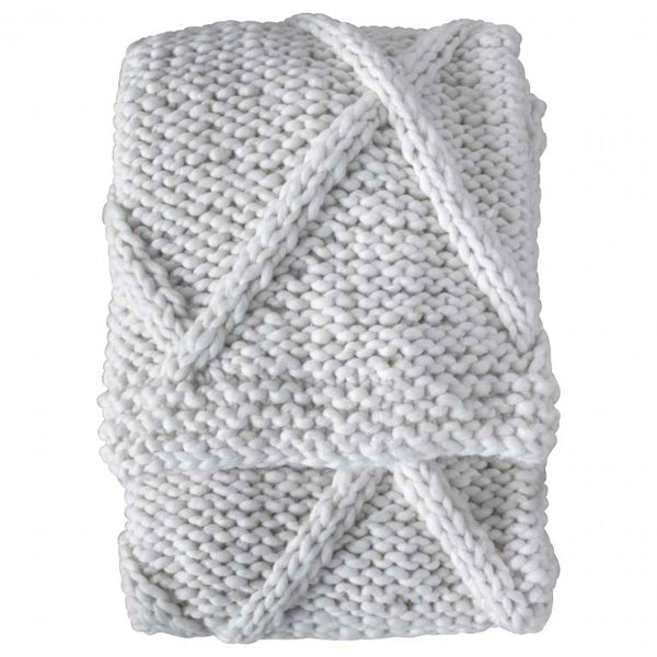 Product photograph of Gallery Interiors Diamond Cable Knit Throw from Olivia's