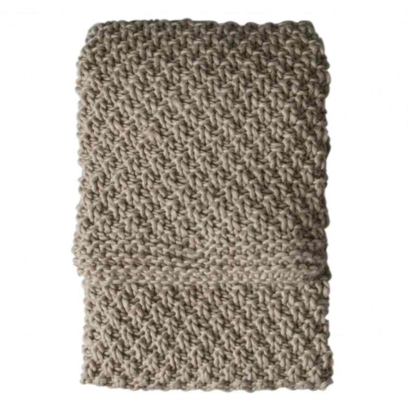 Gallery Direct Moss Chunky Knitted Throw In Natural