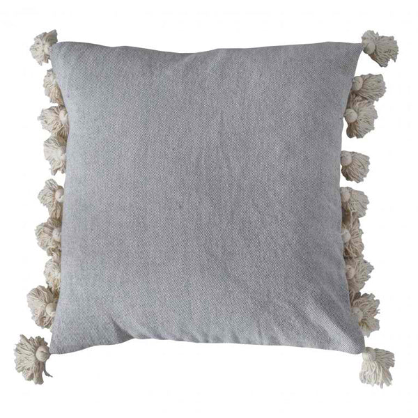 Product photograph of Gallery Interiors Cotton Tassel Cushion In Natural from Olivia's