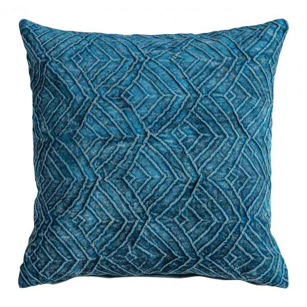 Gallery Interiors Velvet Washed Cushion In Teal Outlet