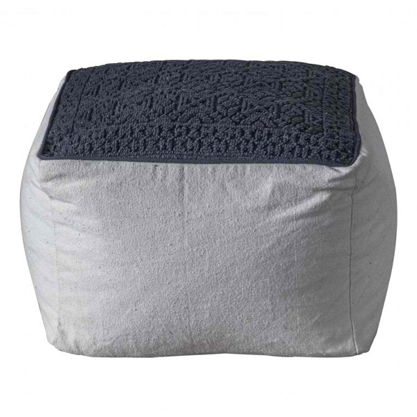 Product photograph of Gallery Interiors Franco Pouffe In Charcoal from Olivia's