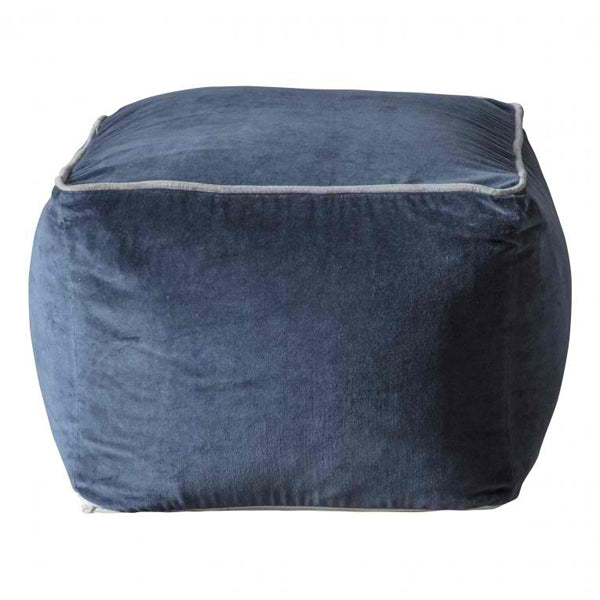 Gallery Direct Moreno Velvet Pouffe In Navy