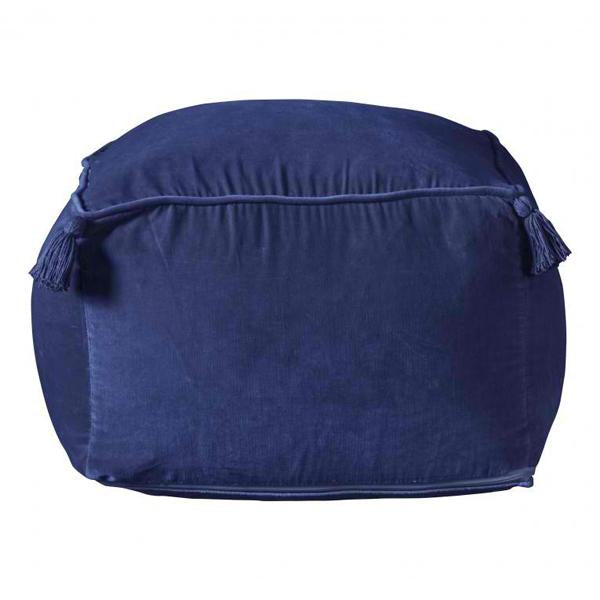 Gallery Interiors Rossi Velvet Pouffe In Blue Outlet