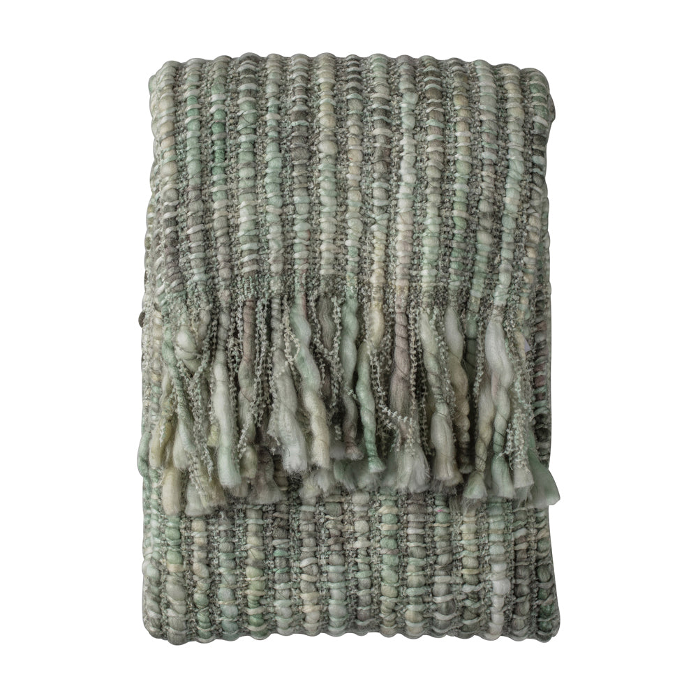 Product photograph of Gallery Interiors Noella Space Dyed Throw In Sage from Olivia's