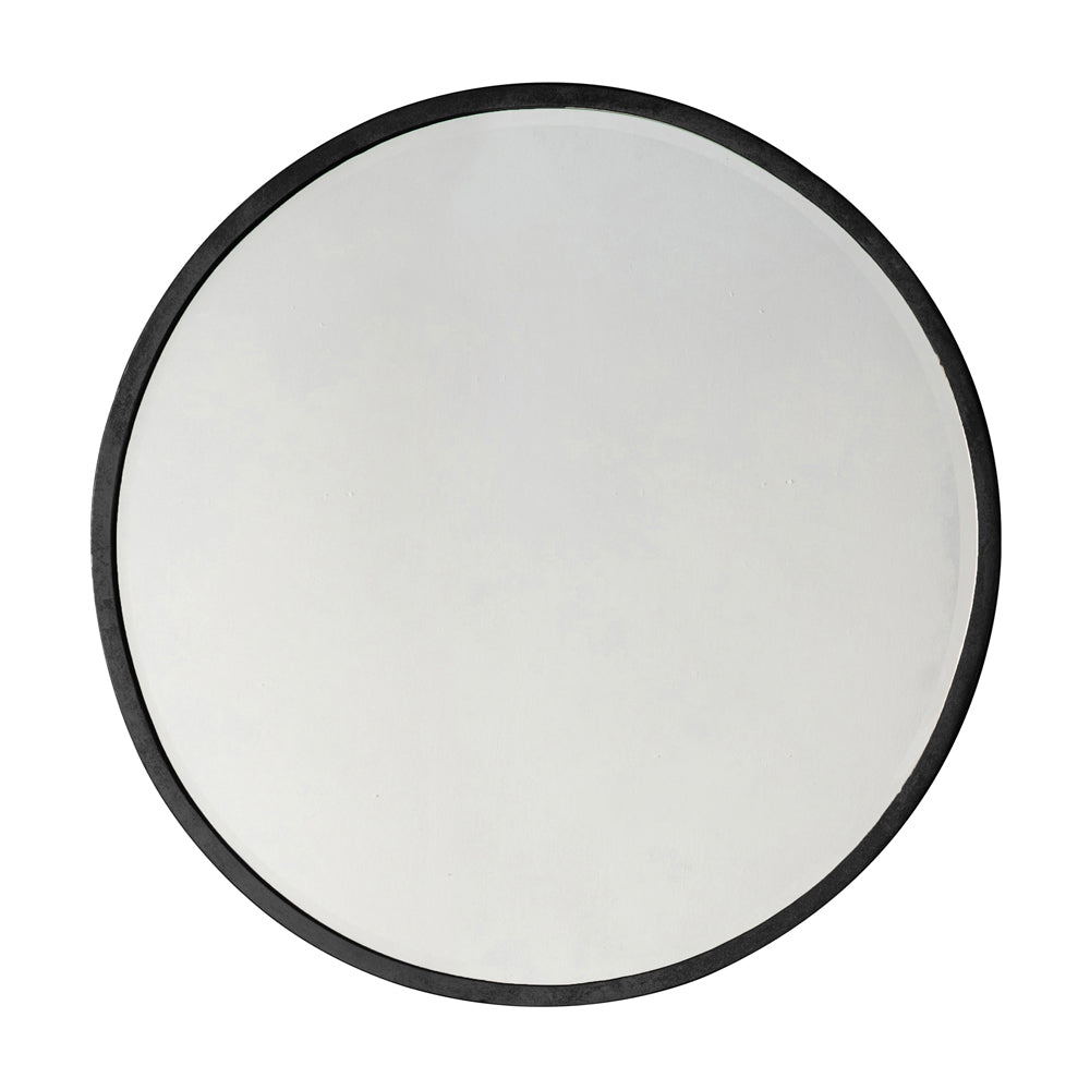 Product photograph of Gallery Interiors Higgins Round Mirror In Black Large from Olivia's.