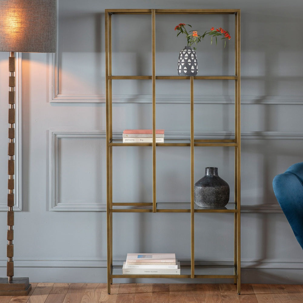 Product photograph of Gallery Interiors Rothbury Display Unit Champagne from Olivia's.