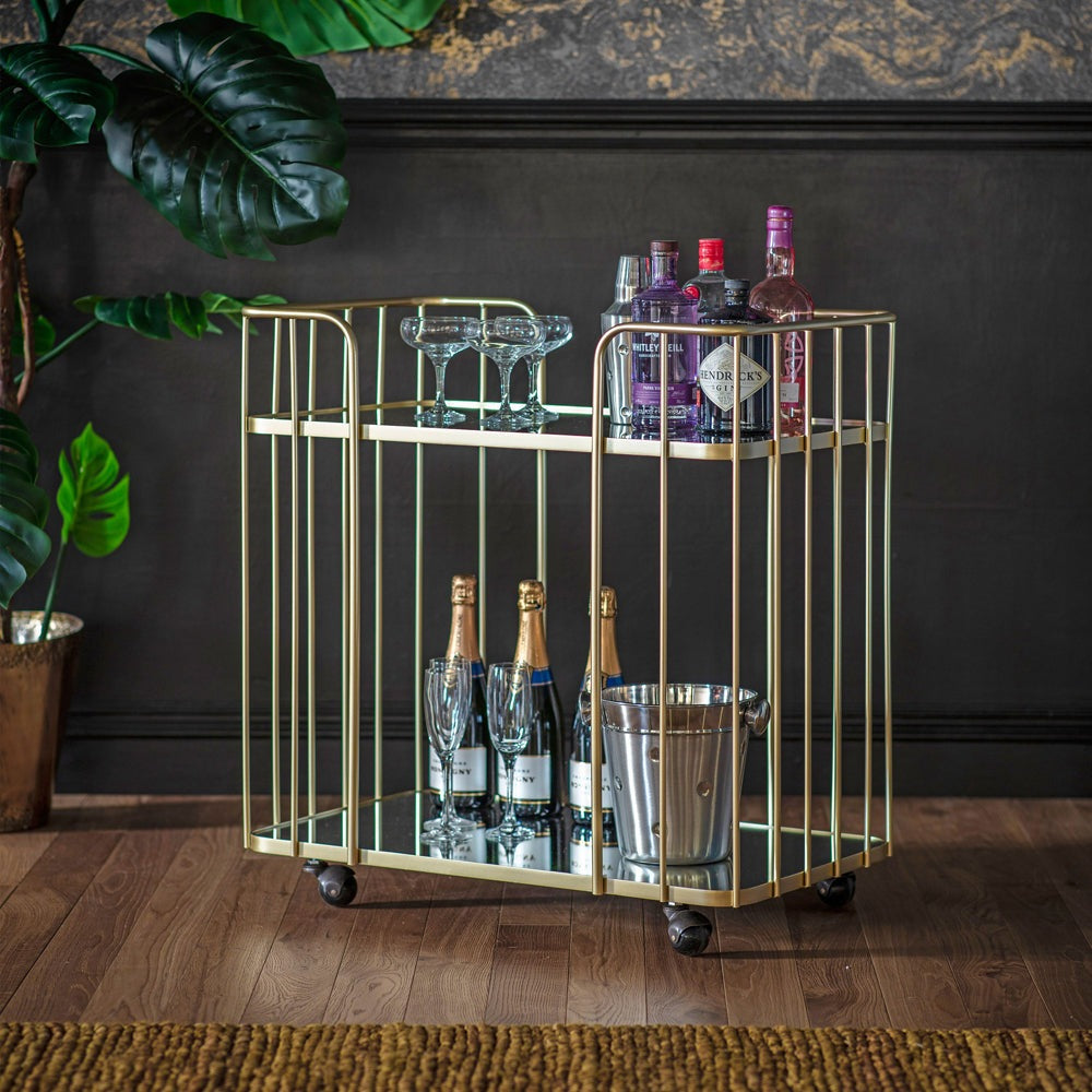 Product photograph of Gallery Interiors Verna Drinks Trolley from Olivia's.