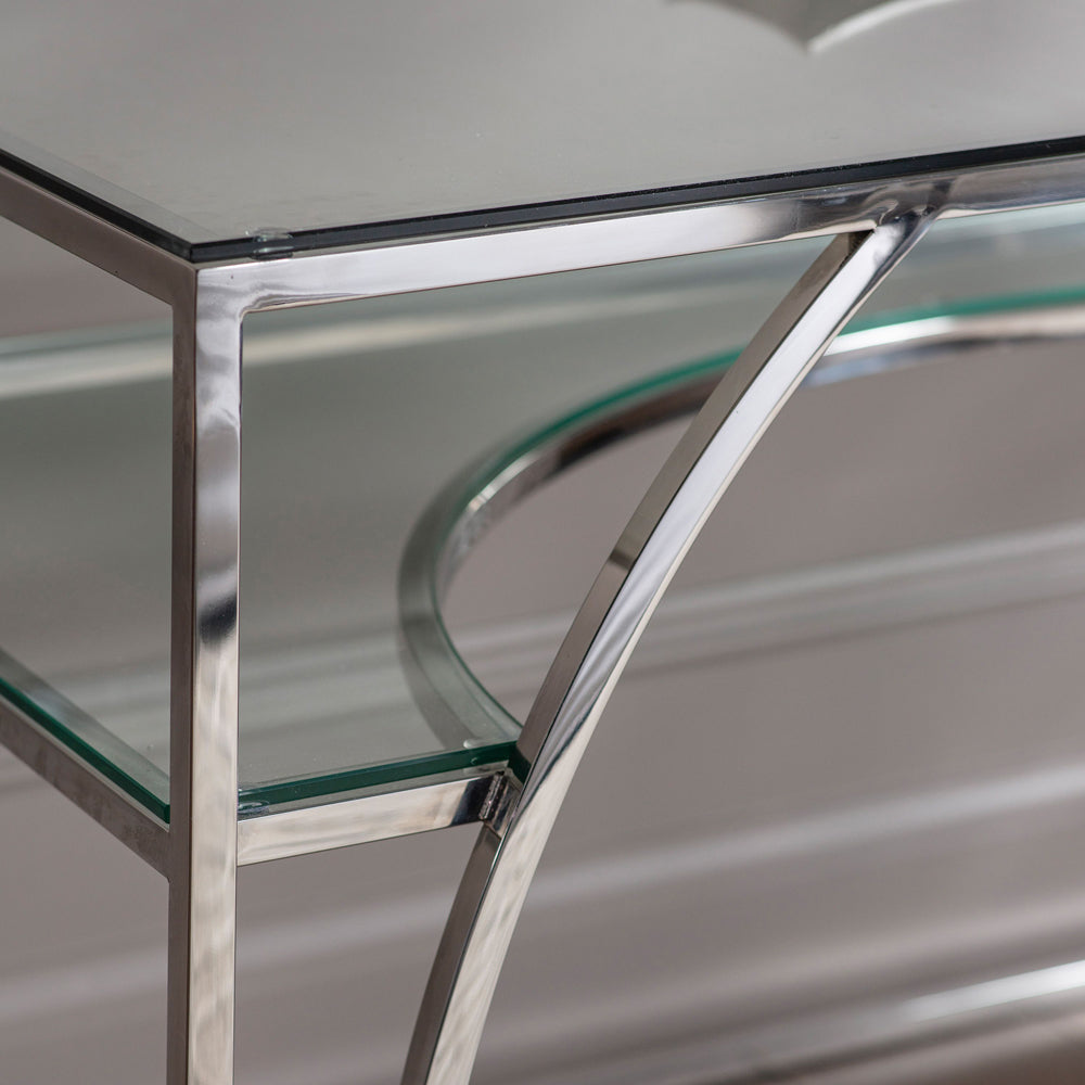 Product photograph of Gallery Interiors Parton Desk In Chrome from Olivia's.