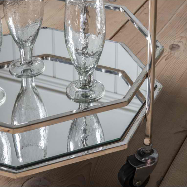 Product photograph of Gallery Interiors Ockendon Trolley In Silver from Olivia's.