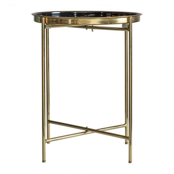 Product photograph of Gallery Interiors Valetta Side Table In Black And Gold from Olivia's.