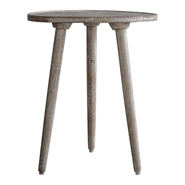 Product photograph of Gallery Interiors Agra Side Table In Natural White from Olivia's