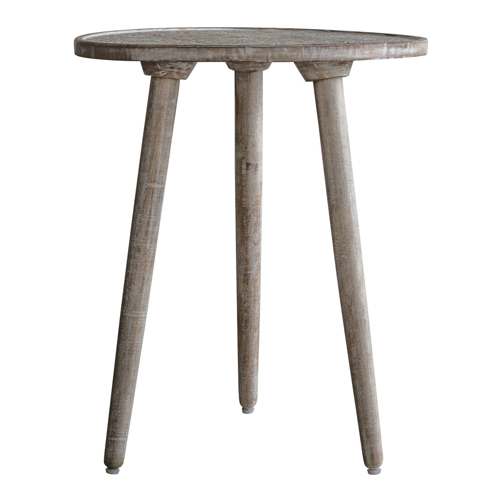 Product photograph of Gallery Interiors Agra Side Table In Natural White from Olivia's.