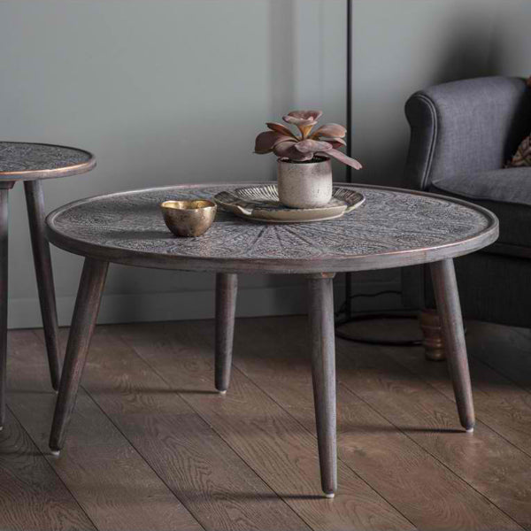 Product photograph of Gallery Interiors Agra Coffee Table In Grey Copper from Olivia's.