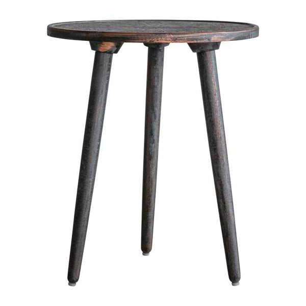 Gallery Interiors Agra Side Table In Grey Copper
