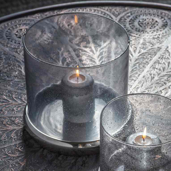 Product photograph of Gallery Interiors Candle Holder Viborg Silver Grey Small from Olivia's.