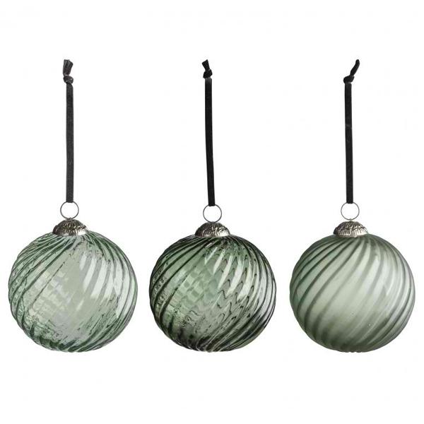Product photograph of Gallery Interiors Farley Spruce Asstd Swirl Baubles Large 6pk Outlet Spruce Large from Olivia's